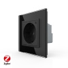 Розетка электрическая ZigBee (Wi-Fi) с заземлением защитными шторками 16A 1 пост Черная