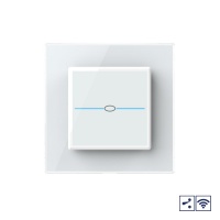 Сенсорный проходной радиоуправляемый выключатель Livolo Quadro 1 клавиша 1 пост Белый