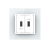 Розетка двойная USB LIVOLO с блоком питания 5В 2.1А белая VL-C792USB-11