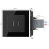 Розетка двойная USB LIVOLO с блоком питания 5В 2.1А черная VL-C792USB-12