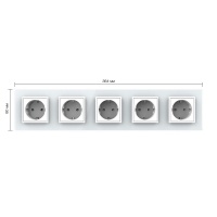 Розетка Livolo 5 модулей Белая