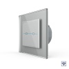 Сенсорный радиоуправляемый выключатель Livolo Quadro 2 клавиши 1 пост Серый