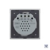 Сенсорный радиоуправляемый выключатель Livolo Quadro 2 клавиши 1 пост Серый